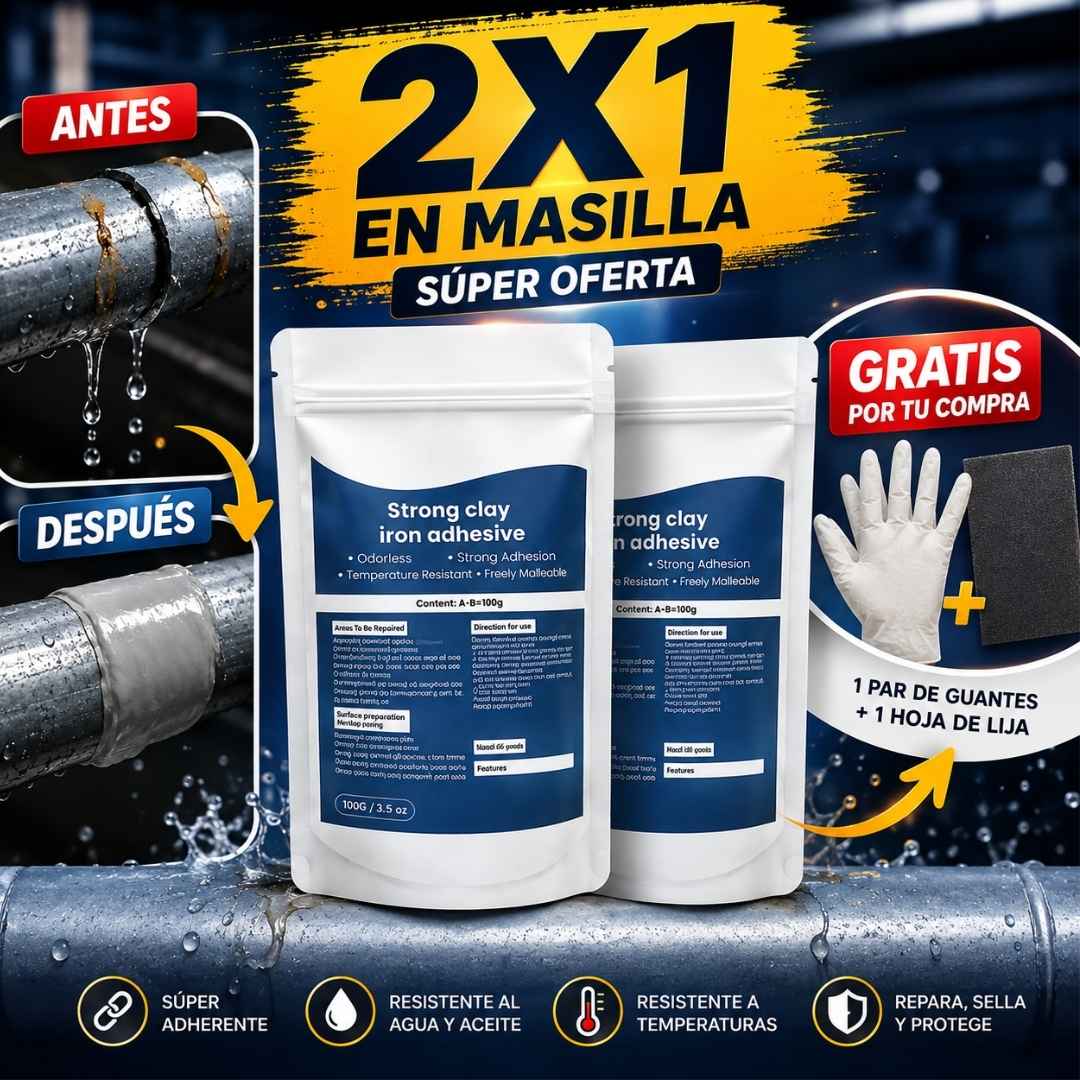 Adhesivo de Masilla de Hierro x2