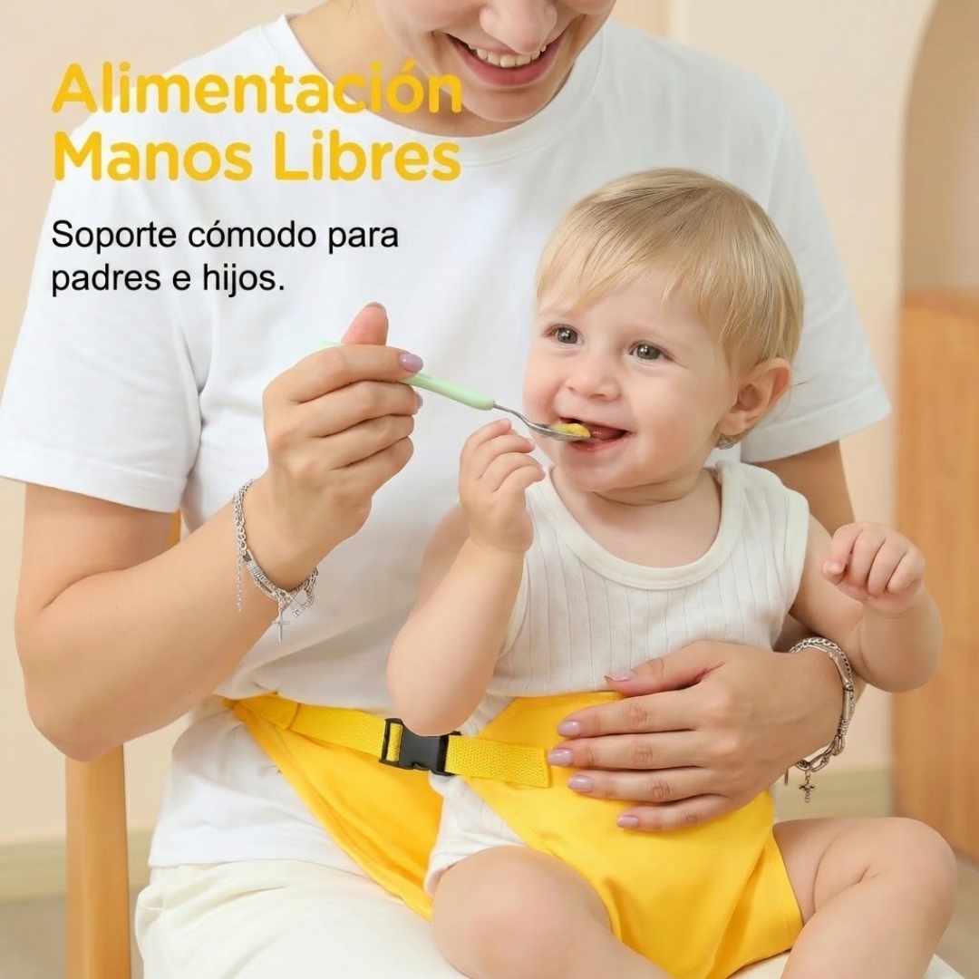 Asiento Portátil para Bebés: Tu comedor seguro en cualquier silla, en un 2x3.