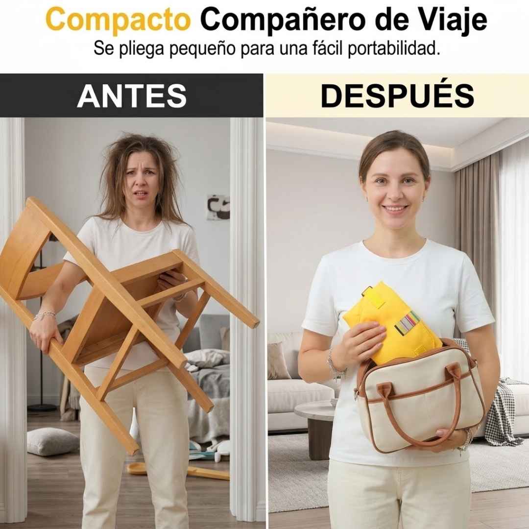 Asiento Portátil para Bebés: Tu comedor seguro en cualquier silla, en un 2x3.