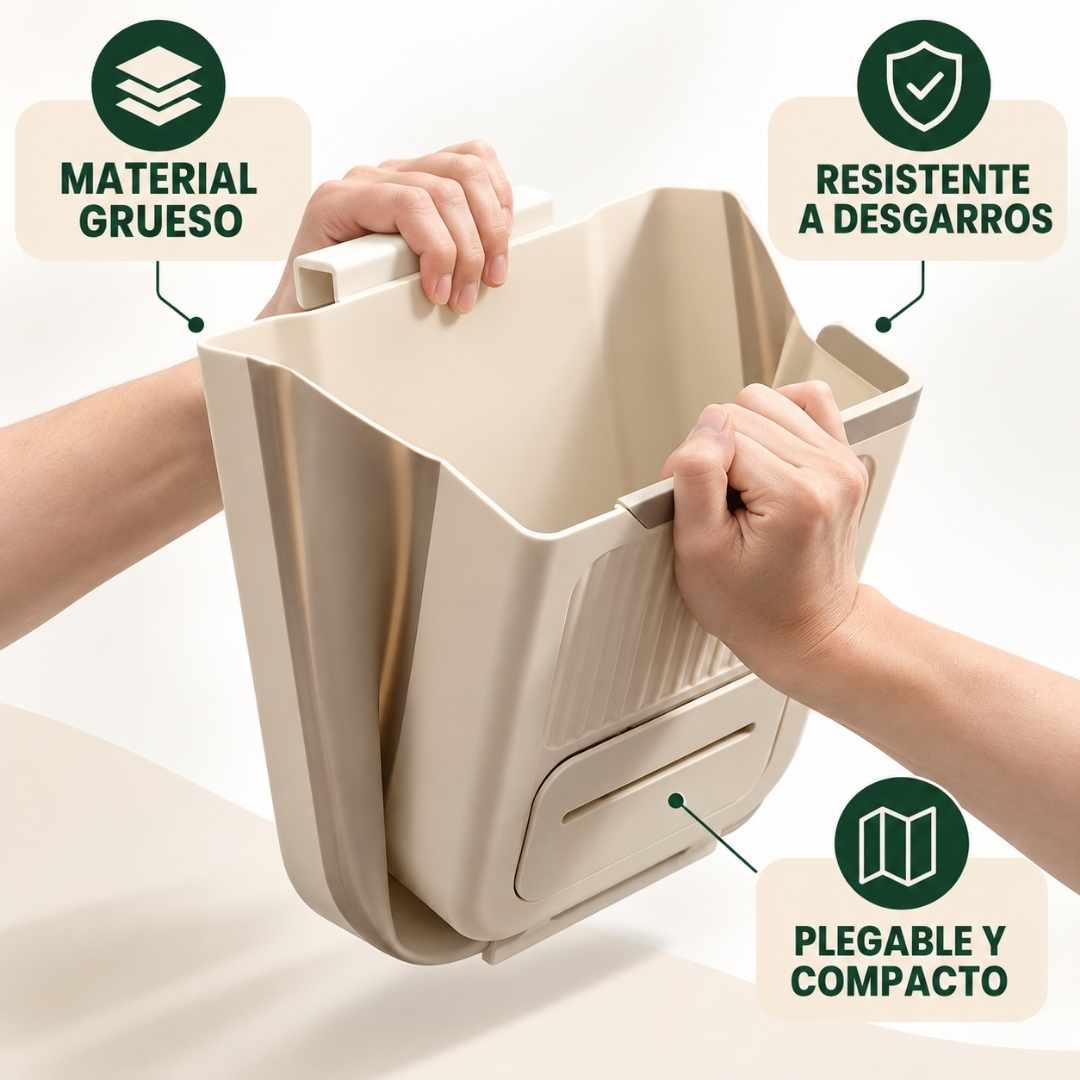 Basurero Plegable: Más Espacio y Cero Regueros.