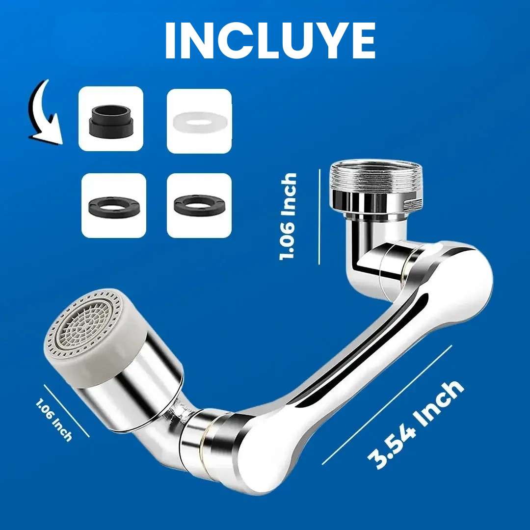 EXTENSOR GIRATORIO 1080° PARA GRIFO – Limpieza sin esfuerzo y con estilo en tu hogar
