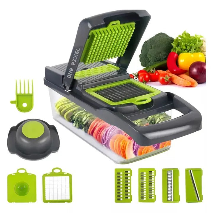 PICADOR DE FRUTAS Y VERDURAS MULTIFUNCIONAL 16 EN 1