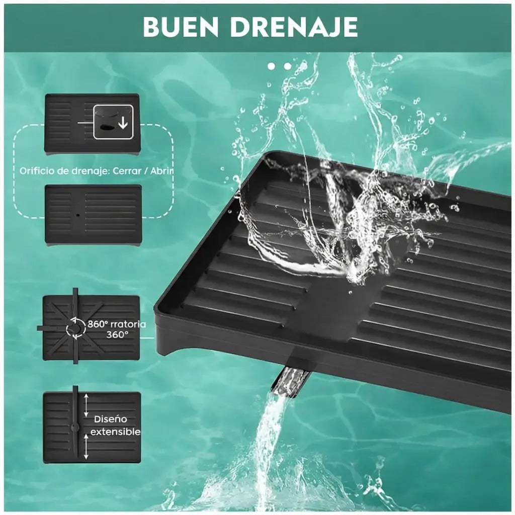 Escurridor de Platos Premium 2 Niveles: Secado Automático, Cero Charcos y Máximo Orden para tu Mesón