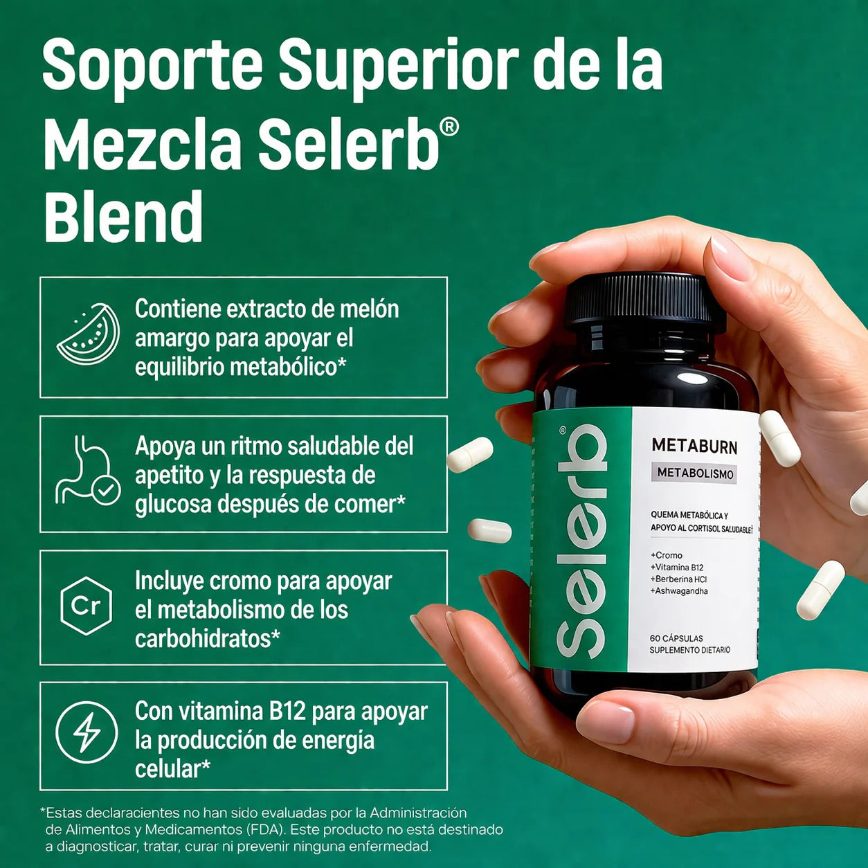 SELERB METABURN: Deja de pelear con la comida todo el día. Recupera el control de tu apetito