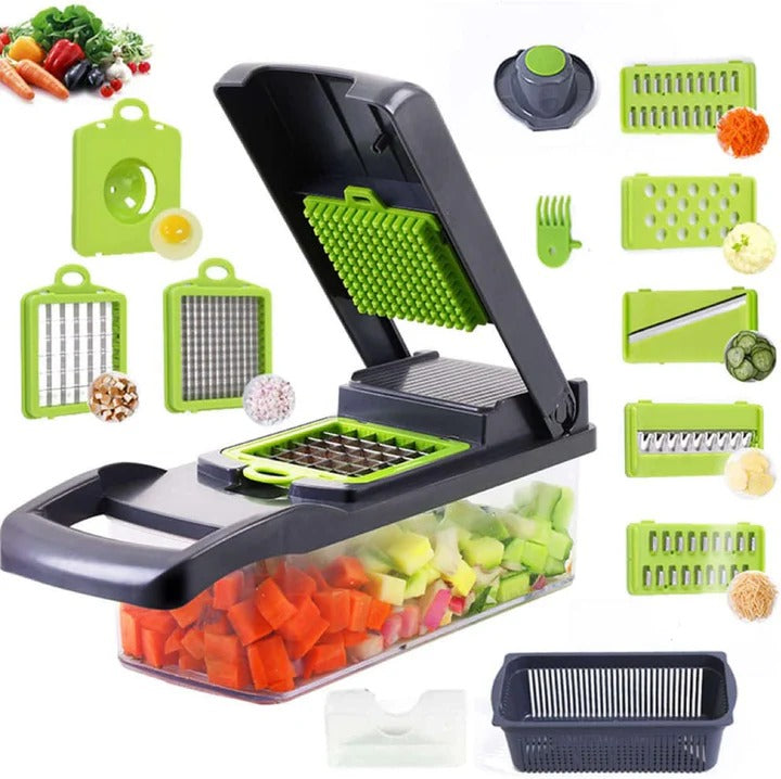 PICADOR DE FRUTAS Y VERDURAS MULTIFUNCIONAL 16 EN 1