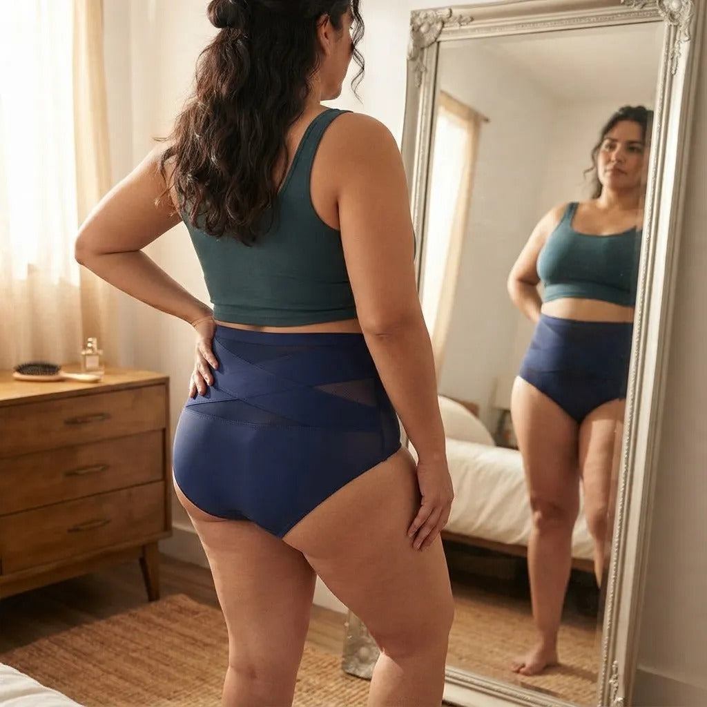 Braga alta moldeadora plus size-Aplana el abdomen sin faja que apriete